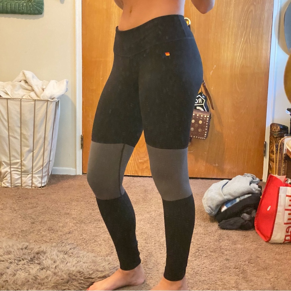 Aviator Nation Black and Gray Leggings